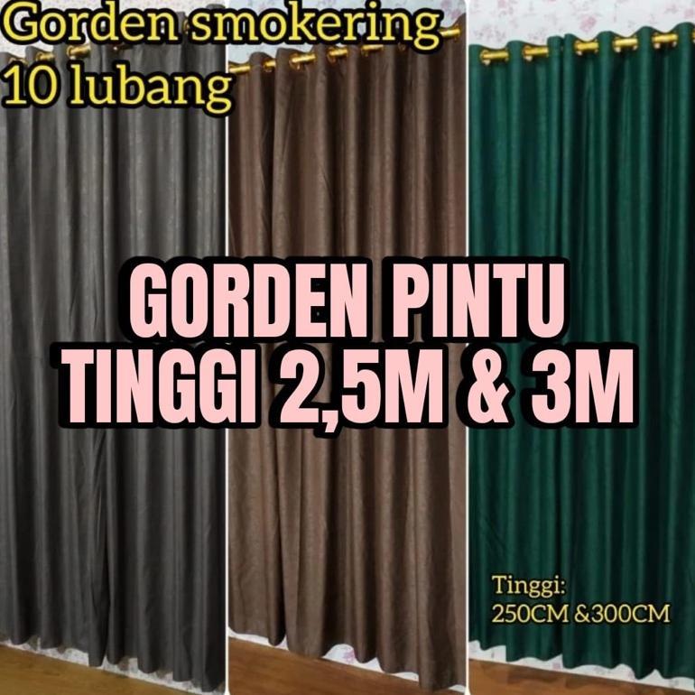 GORDEN JENDELA PANJANG PINTU DAN GORDEN TINGGI 3METER DAN 2,5 METER HORDENG JENDELA POLOS EMBOS SMOK
