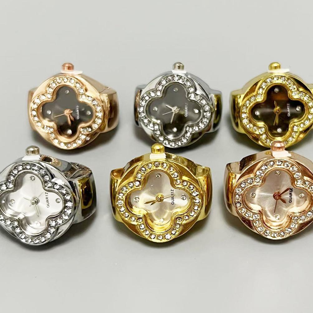 berlian Lintas Batas Jam Tangan Digital Mini Unisex/Dapat Disesuaikan dengan Waktu/Jam Cincin Jari J