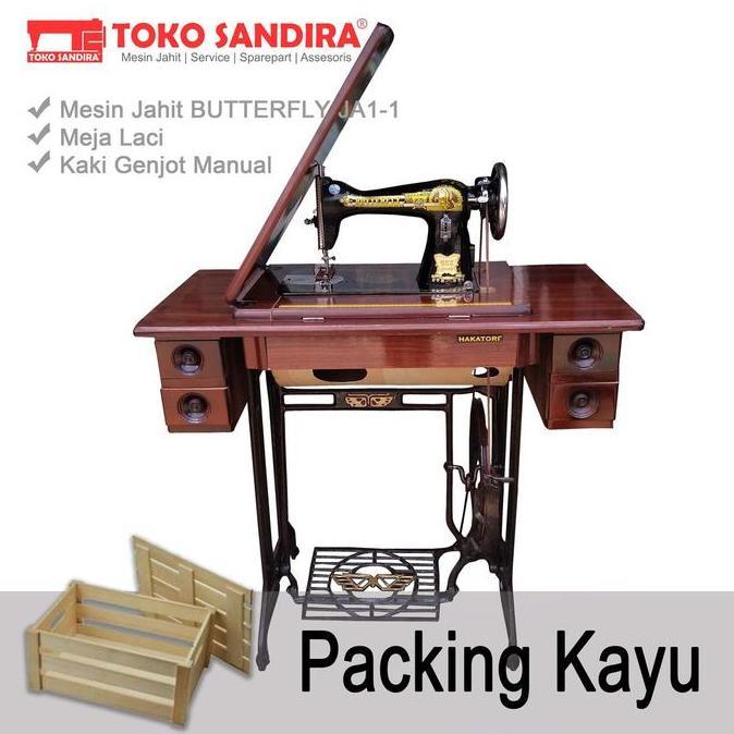 Mesin Jahit Butterfly JA-1/mesin jahit tradisional/mesin jahit manual FULL SET ( BARU )