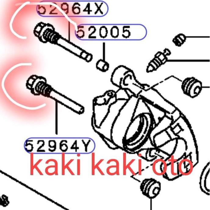 Pin caliper pin kaliper baut caliper kaliper baut disc brake baut cakram belakang Outlander Lancer e