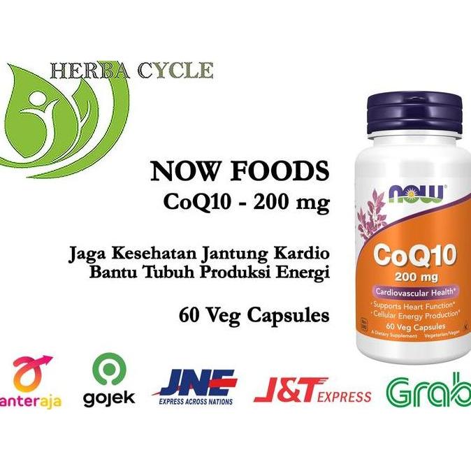 NEW Now Foods CoQ10 200 mg 60 Veg Capsules Now CoQ10 Coenzyme Q10 Now CoQ10 200 mg