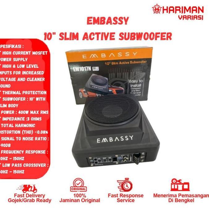 Promo Embassy 10" slim active subwoofer Diskon