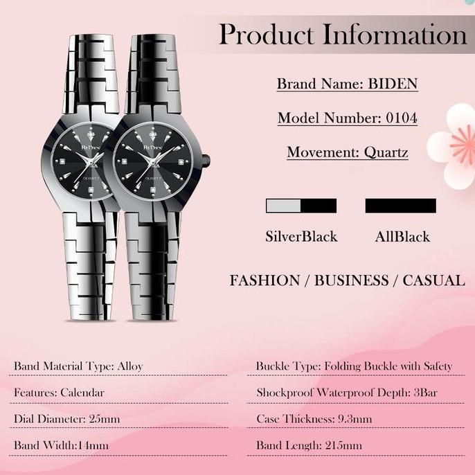 BIDEN Jam tangan Couple Mode Santai Tahan Air Kuarsa jam tangan pria wanita YN0104-G