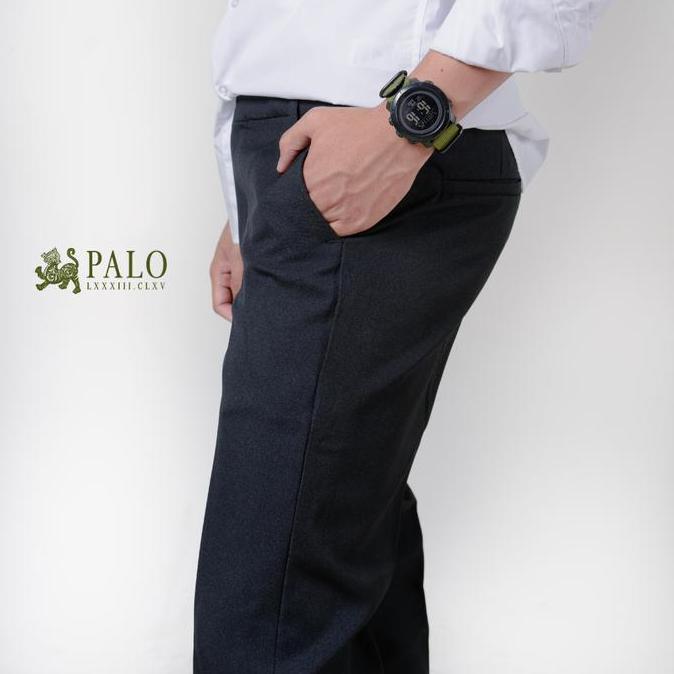 Terlaris Palo Tailor 1983 Celana Formal Pria Premium Wool Polyester Fleksibel Nyaman & Stylish Hitam