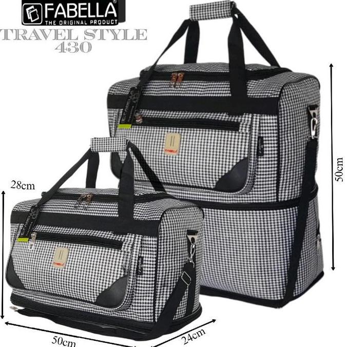 TERMURAH - Tas pakaian fabella Tasl tingkat tas travel besar tas jalan jalan tas mudik tas multifung