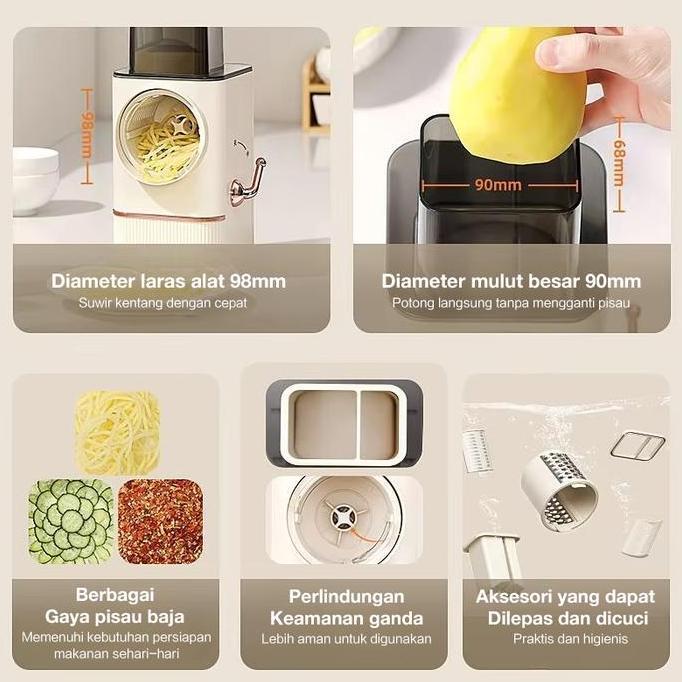 Pemotong Sayuran Listrik/Pemotong Sayuran Multi-fungsi/Mesin Penghancur/Pengiris Rol Dapur Rumah/Par