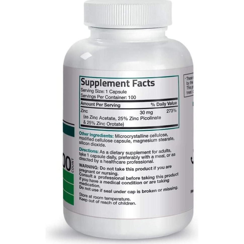 3Debozzska - Bronson Zinc Triple Play 30 Mg Zinc Acetate Picolinate & Orotate