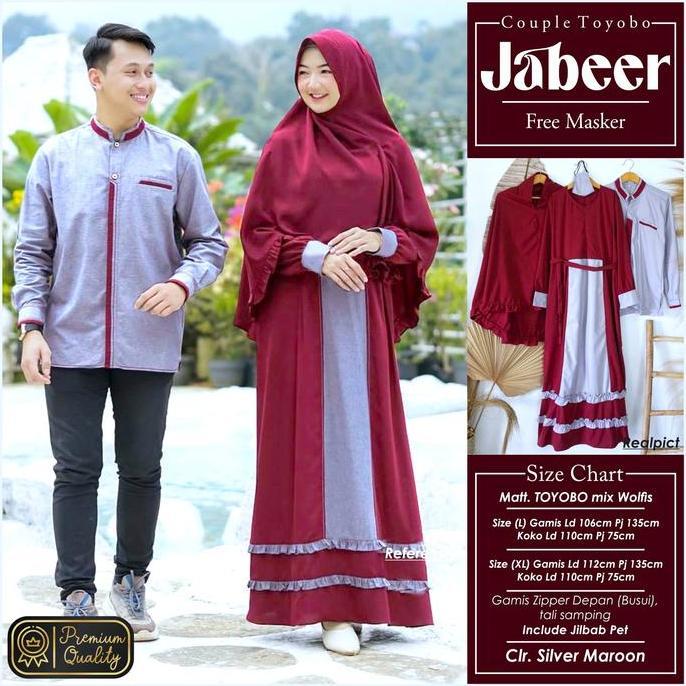 Couple pasangan suami istri sarimbit gamis abaya set kemeja toyobo premium by svj