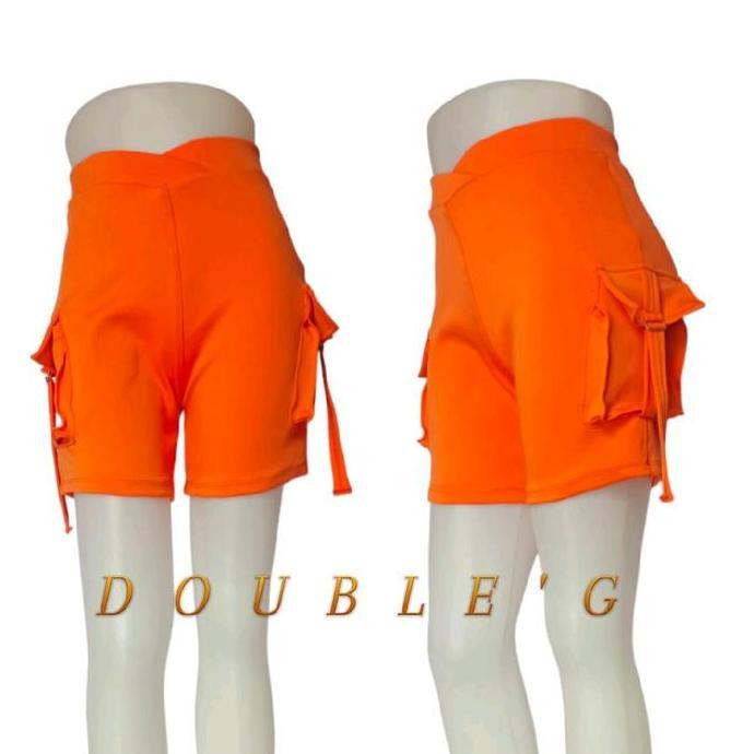 Viral  Celana Pendek Olahraga Motif Kantong  Pinggir Hot Pants Wanita Celana Senam Cargo Murah Sport