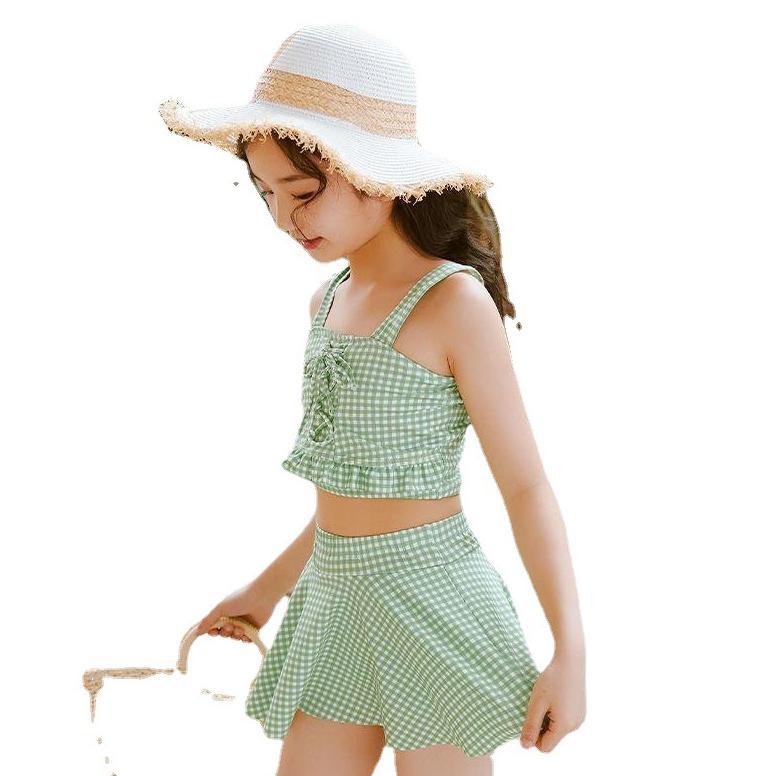 Bikini Renang Anak Perempuan 4-10 Tahun Hijau