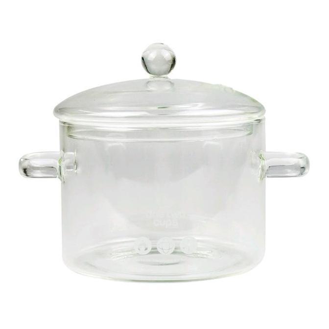 Panci Masak Kaca Tahan Panas Panci Sop Transparan Panci Kaca Bening Co
