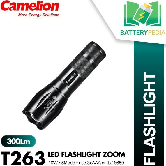 Camelion LED Flashlight XML-T6 10W 300lumen T263 | Senter LED T6 ZOOM