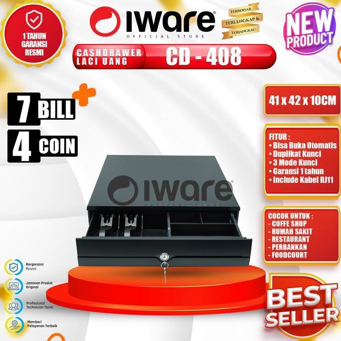 CASH DRAWER LACI UANG KASIR IWARE CD 408 RJ11