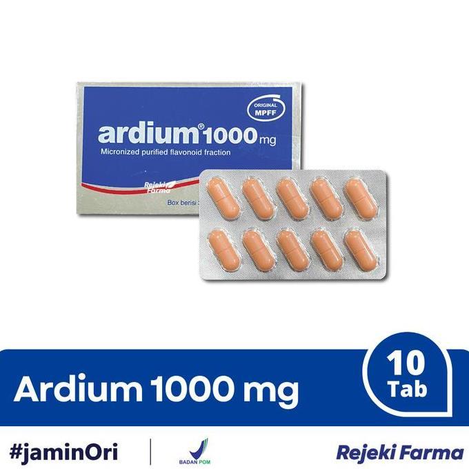 TERBARU - Ardium 1000 mg 1 Strip Eceran isi 10 Tablet 1000mg - Meringankan Wasir