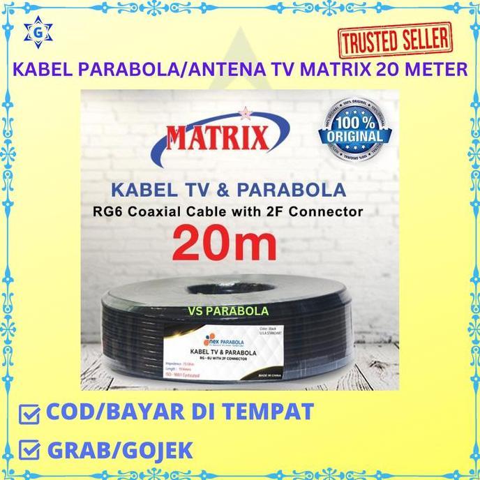 KABEL PARABOLA ANTENA TV MATRIX RG 6 PANJANG 20 METER