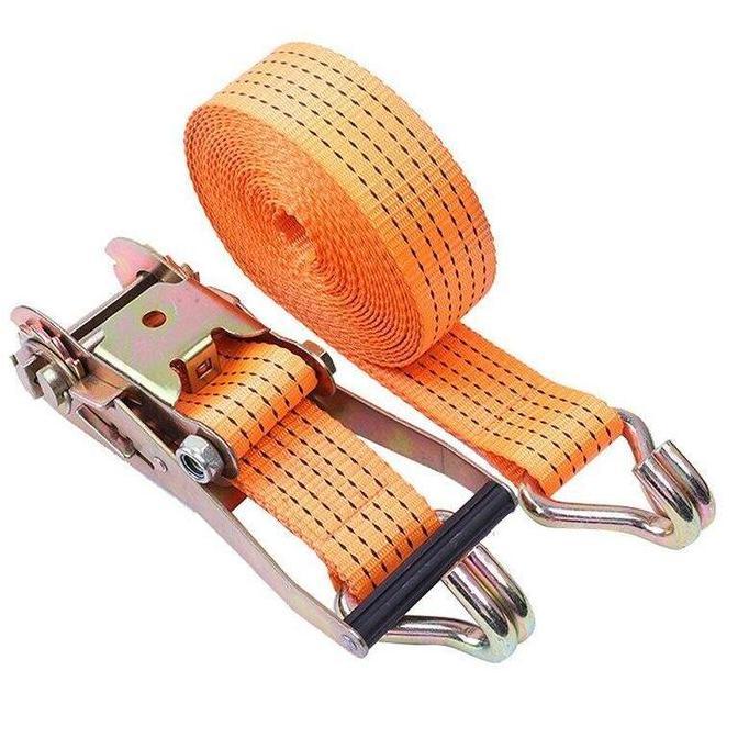 DELSMART 5cmX 6/8 meter/ 4cm x 4/6/8/10 meter Tali pengikat Barang motor/Ratchet tie down 10Ton tali