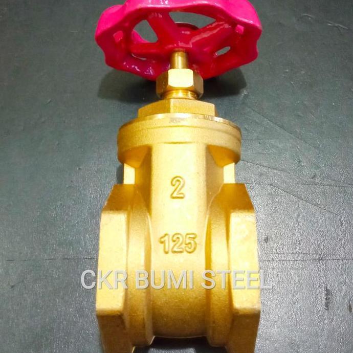GATE VALVE 2" INCH KUNINGAN / STOP KRAN 2" INCH KUNINGAN