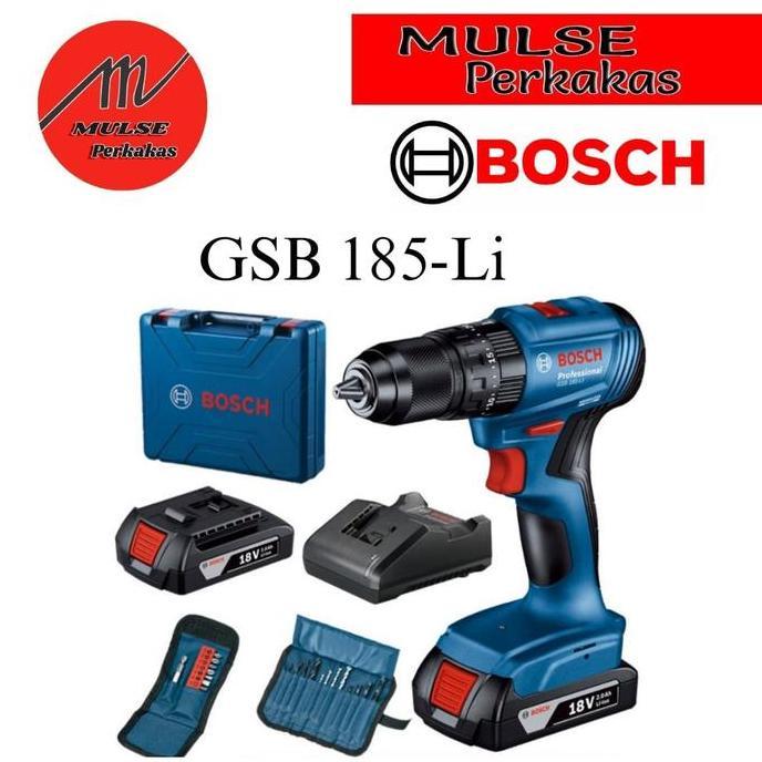 Bor Cordless Impact Bosch GSB 185-Li/ Cordless Brushless GSR 185-Li Bosch/ Bor Baterai Bosch