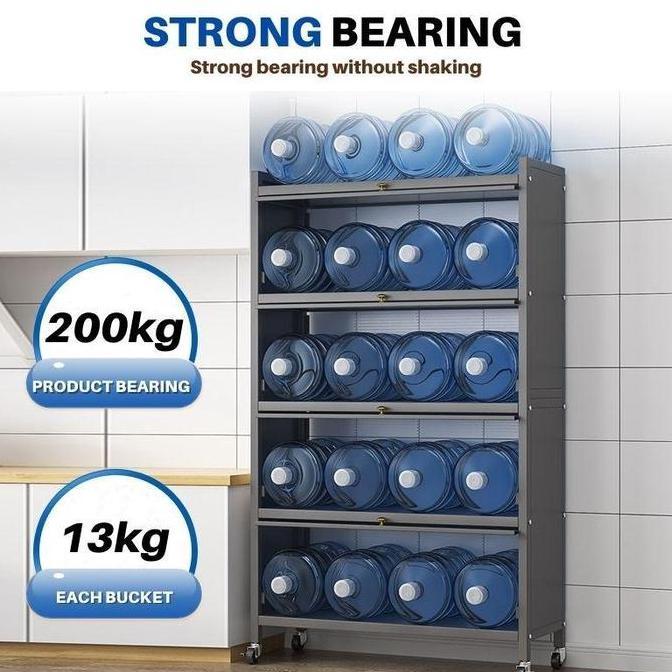 BRAGANZ FNT 4/5P Rak Penyimpanan Dapur Besar Lemari Multi Lapis Lemari Dapur Berdiri Di Lantai Besar