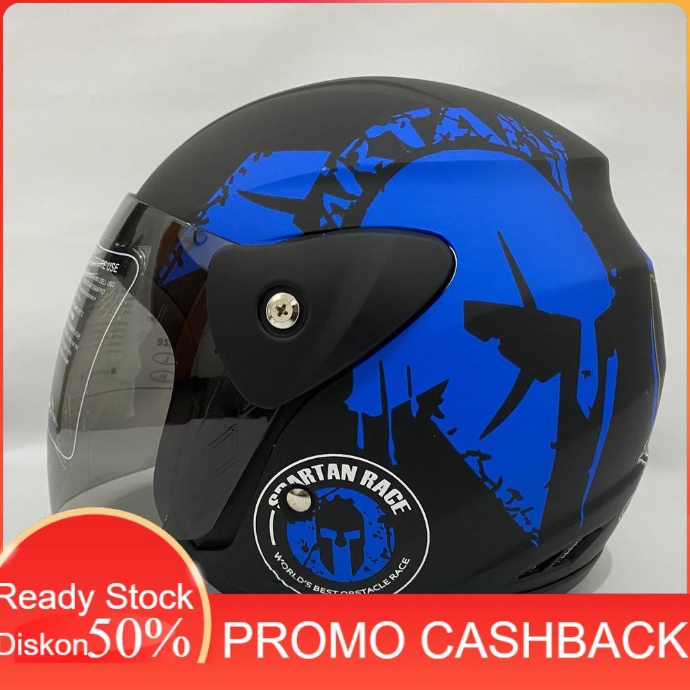Terlaris Helm Evo Spartan Biru Helm Sni Dewasa [Ao]