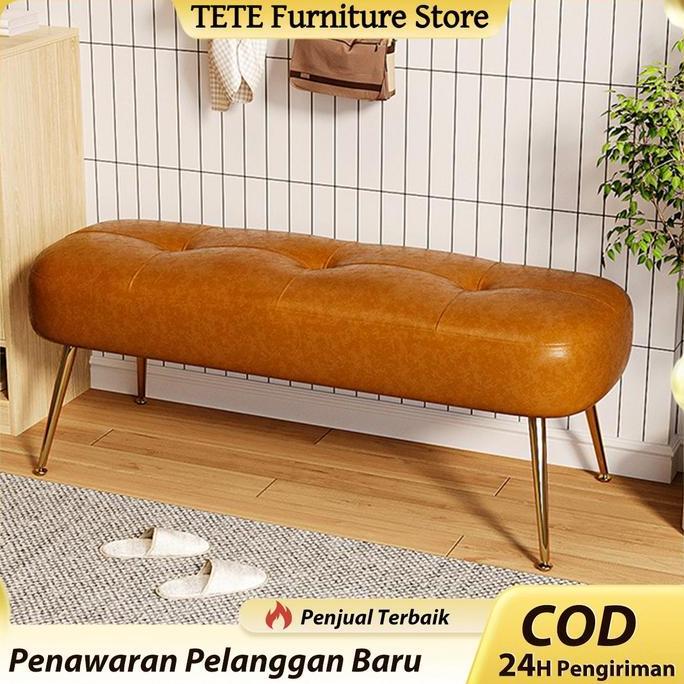 CARADA TETE-1 Kursi Stool Sofa / Bangku Kulit Ganti Sepatu / Pedal Sofa / Footrestle Di Sisi Sofa lj