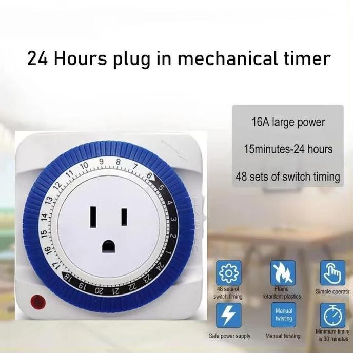 CIARY 24 Hours Mechanical Timer Home Socket Mechanical Program 24 Hours Timer Switch Socket Wall Out