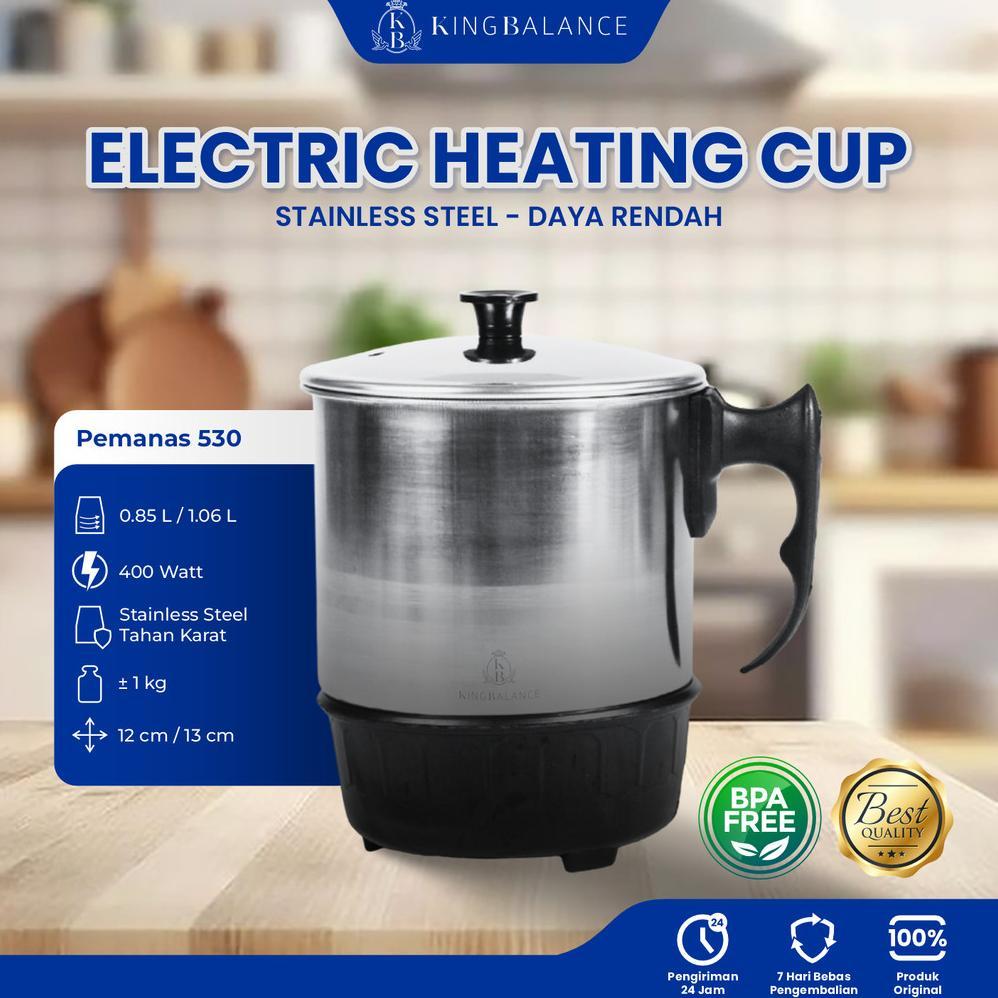 NEW King Balance Teko Listrik Pemanas Stainless Steel 400 Watt BPA Free Mug Elektrik Low Watt 530