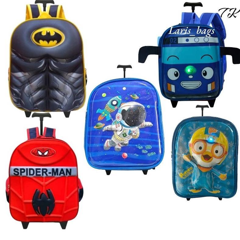 ORIGINAL TAS SEKOLAH TROLI/TAS TAYO TROLI/TAS BATMEN TROLI/TAS SPIDERMAN TROLI/TAS CAPTEN TROLI/TAS 