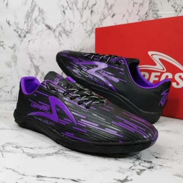 FREE ONGKIR SEPATU OLAHRAGA FUTSAL LIGHTSPEED HITAM UNGU SEPATU FUTSAL SPECS