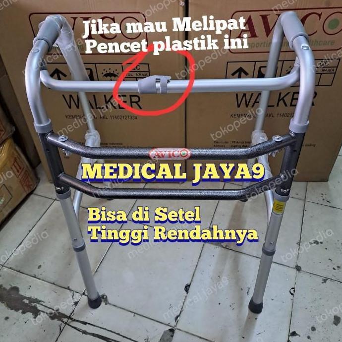 Promo Walker lansia Avico Alat penunjang gerak bisa lipat Manula Strok