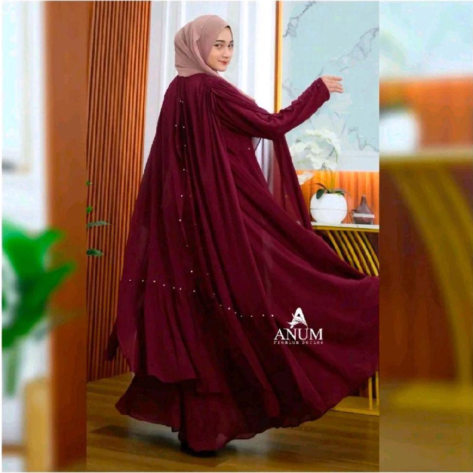Grade Ori Anum Premium Series Shafira Set Abaya Matt.Ceruty Armany Cocok Untuk Kondangan Dan Syar'I 