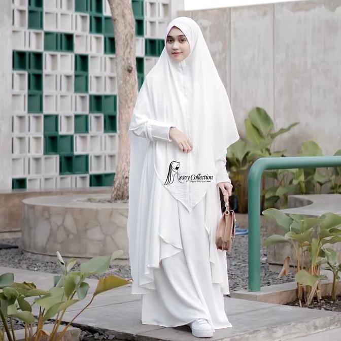 gamis syari FULL set lengkap bonus cadar YUMNA  daily / Umroh byresvy_collection mewah elegant simpl