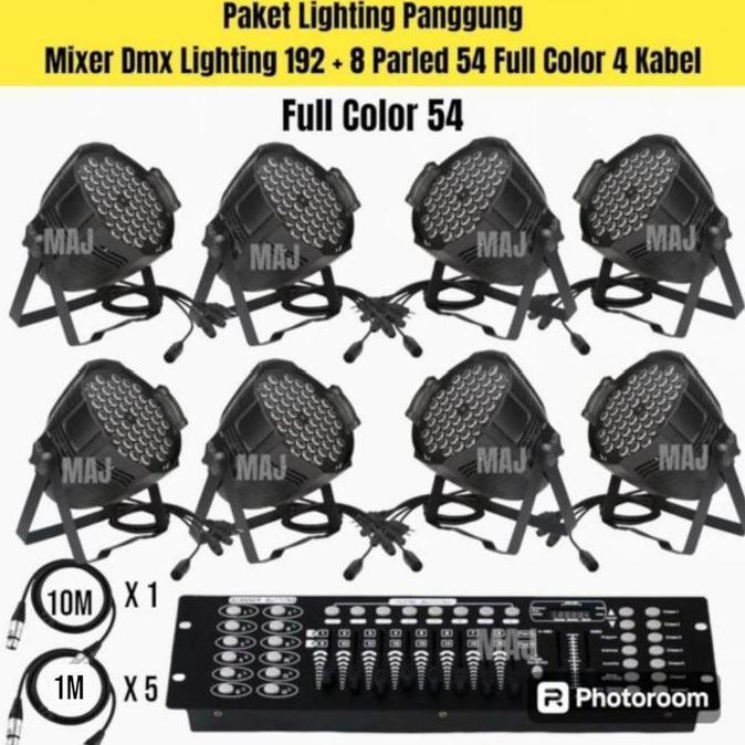 Paket Lampu Lhting Panggung Dmx 512/192 + Parled 54 FullColor+ XLR