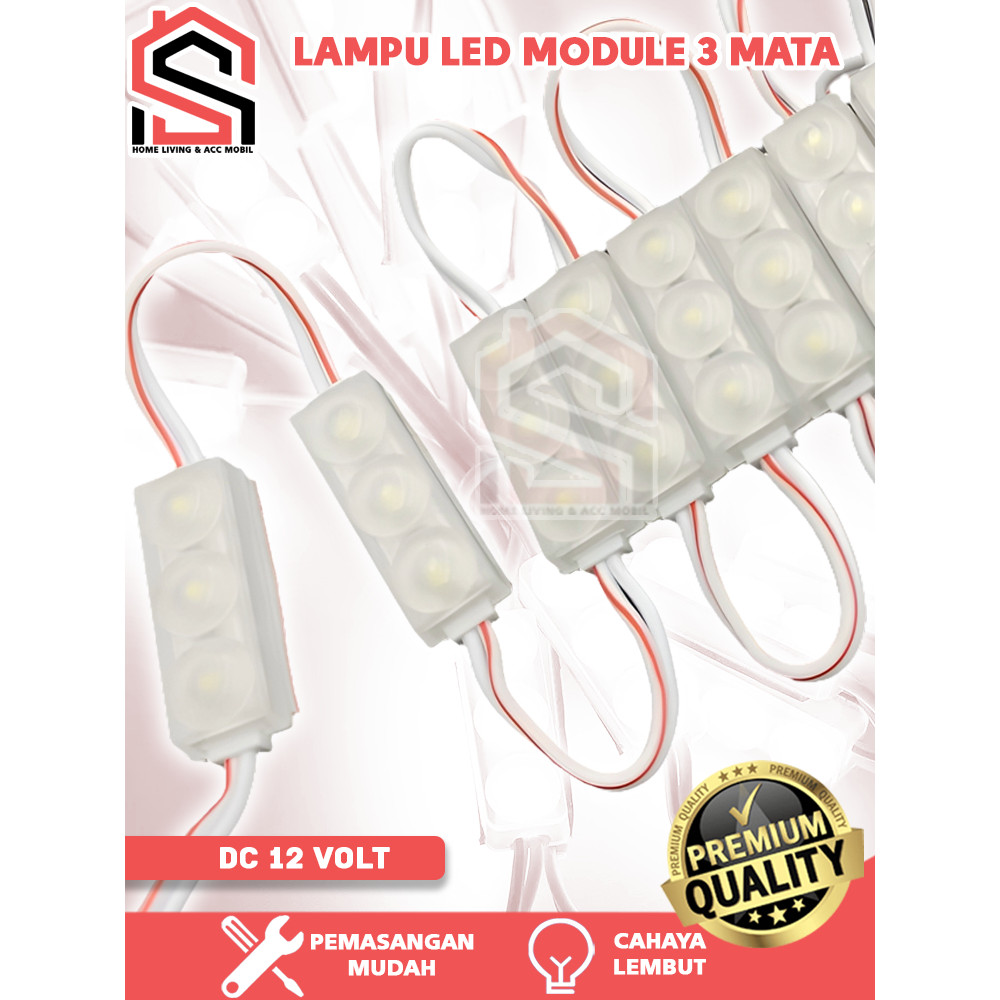 Lampu LED Module Mini 3 LED Warna Cahaya Putih - Lampu Module LED Lampu Kolong Motor/Mobil/Truk Lamp