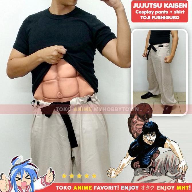 Kostum Cosplay Set Kaos Celana Fushiguro Toji Jujutsu Kaisen