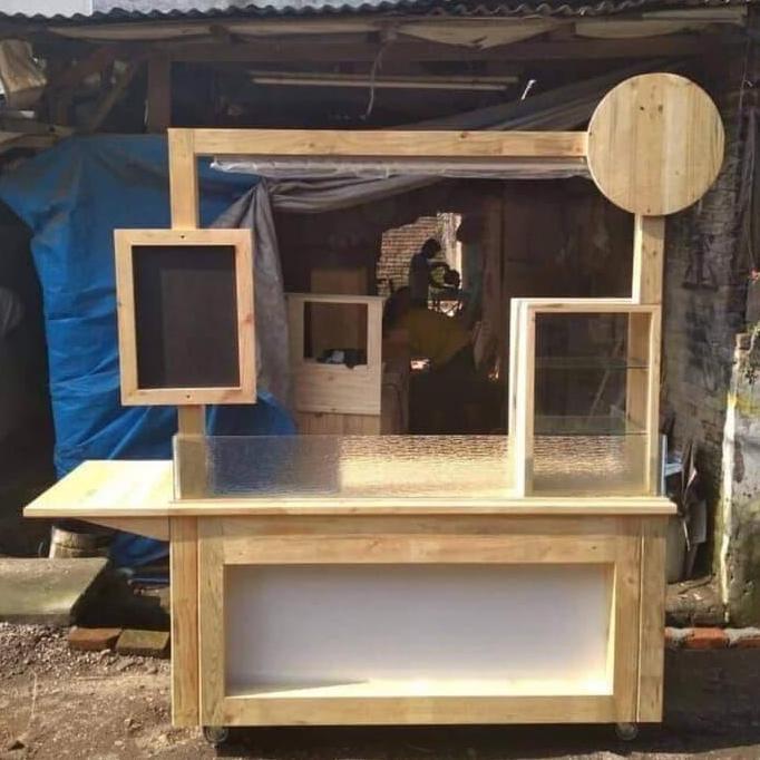 Terlaris Booth Jati Belanda / Gerobak Kayu / Booth Thai Tea / Booth Portable
