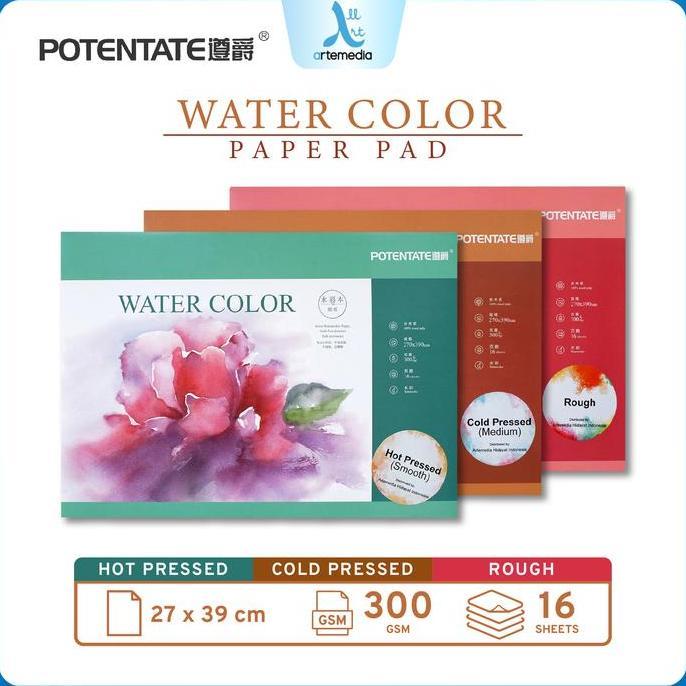 -BN-Popong@n123 Kertas Cat Air Potentate 27x39cm Watercolor Paper Pad