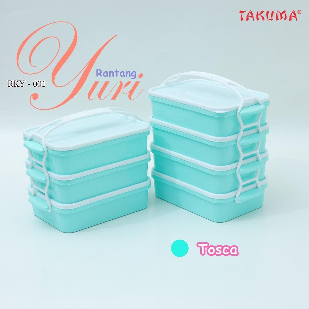 NEW PRODUCT Rantang Susun Yuri - TAKUMA Plastik Warna Ungu Pink Biru Hijau untuk Lauk