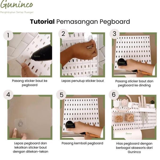 {GUNINCO} PEGBOARD WALL ORGANIZER AKSESORIS DEKORASI DINDING TEMPEL / PEGBOARD DEKORASI DINDING TEMP