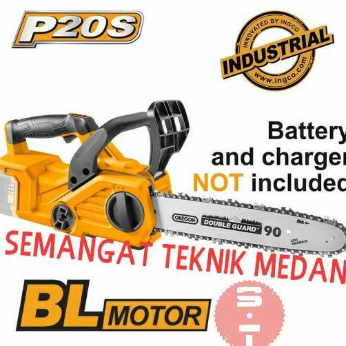 Terlaris Cgsli2001 Cordless Mesin Gergaji Chainsaw Baterai 12" 20V Unit Ingco