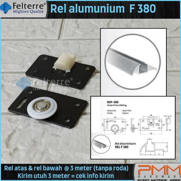 FYP REL SLIDING LEMARI 380 FELTERRE 3 METER | REL ALUMINIUM PINTU GESER *