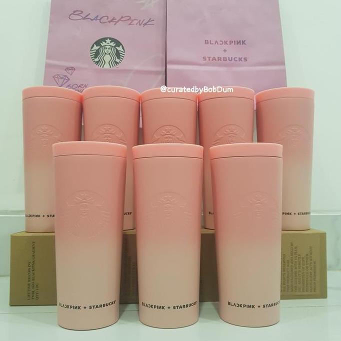 Starbucks x Blackpink Pink Gradient Stainless Tumbler Jisoo Lisa