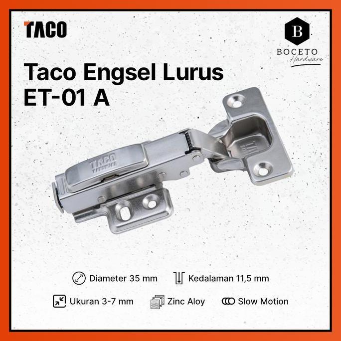 '' ENGSEL SENDOK TACO / ENGSEL LEMARI TACO ET-01 A LURUS / ENGSEL  SENDOK LURUS //