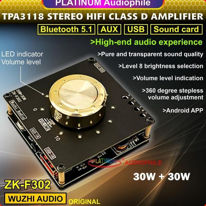 SPORTOV TPA3118 Amplifier Class D Bluetooth 5.1 Hifi Stereo 2X 30W ZK-F302
