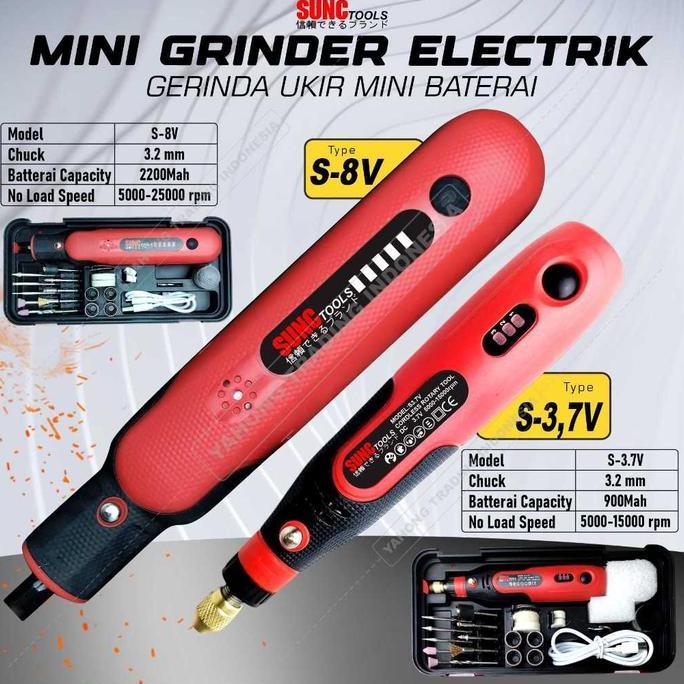 LOMARASHOP Bor Mini Drill Grinder Mini Grinda Bor Baterai Penghalus Alat Ukir Listrik SUNC TOOLS