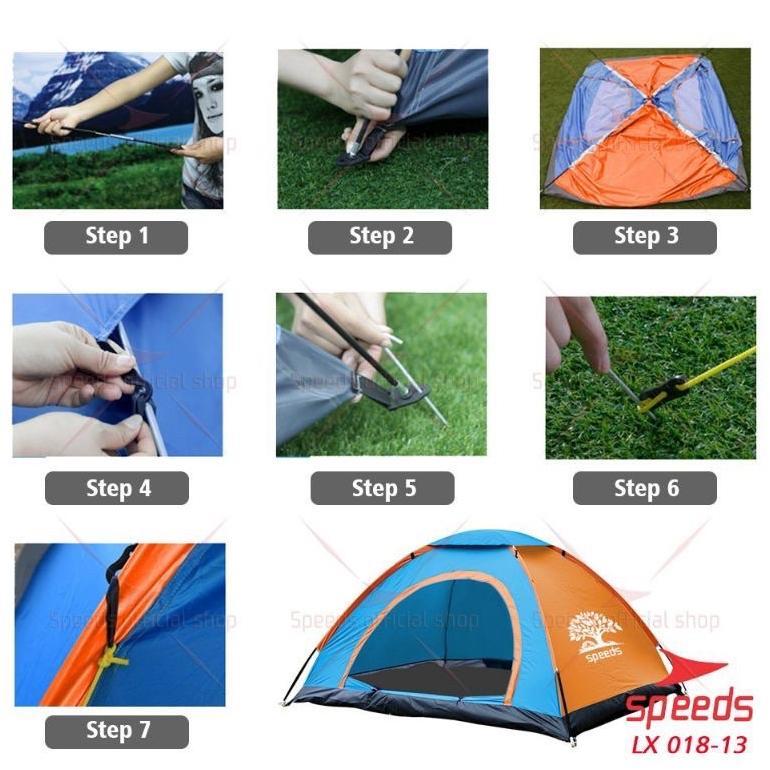 Speeds Tenda Camping Gunung Mendaki Dome 2-3 Orang Dengan Alas Tenda Anti Air Lx-018-13