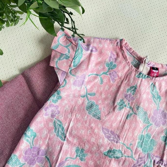 Batik Kids New Gamis Melly Hijab Friendly Bahan Adem Cocok Buat si Kecil Kombinasi Polos Pink Coksu 