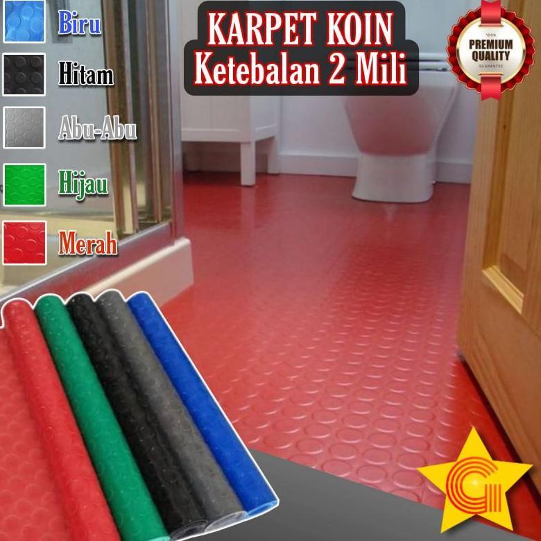 Karpet PVC Karet Alas Motif Koin 15x1,2m 2mm Roll / Rubber PVC Sheet Coin Roll