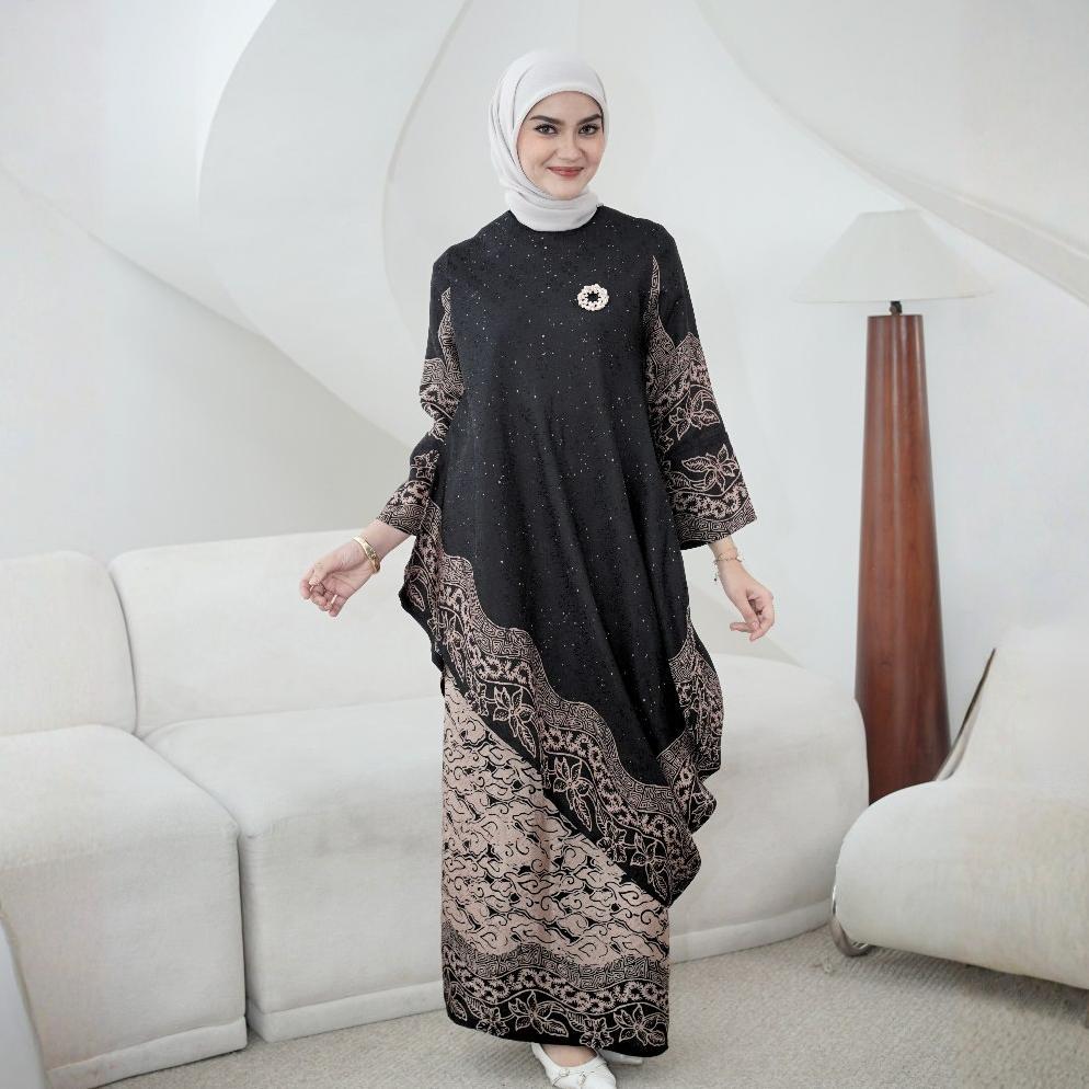 FREYA Set Baju Kurung Melayu Viscose dan Rok Lilit Batik