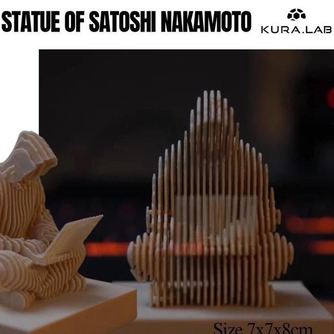 Multijoana - Patung 3D Statue of Satoshi Nakamoto, Miniatur Dekorasi Meja Komputer | Kura.lab